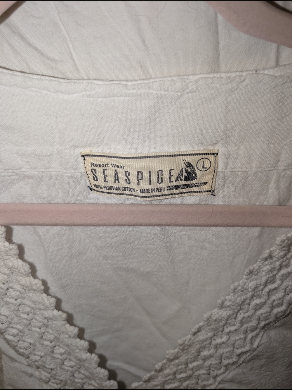 Seaspice White Crochet-Trim Cotton Swim Coverup